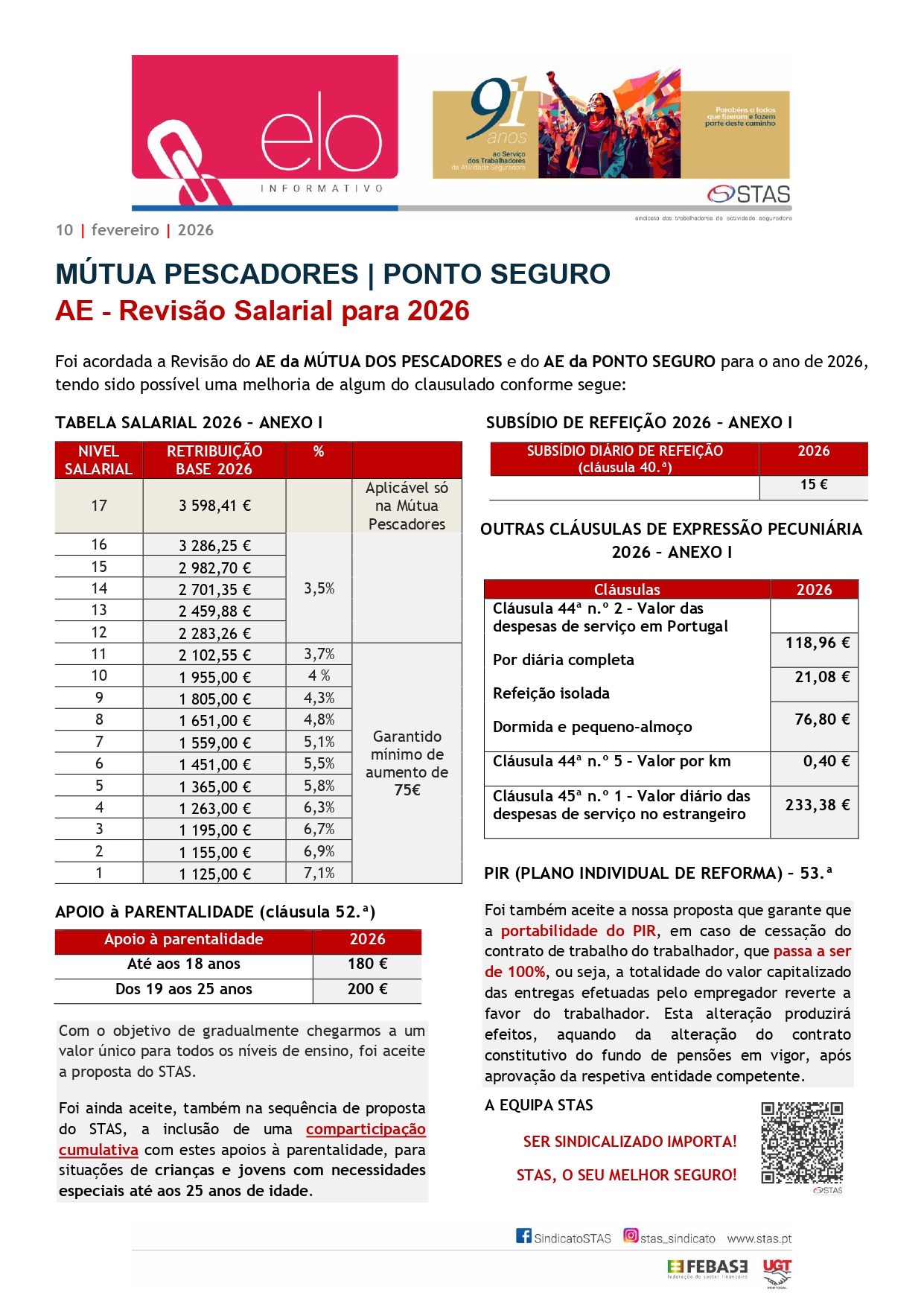 ELO AE MUTUA E PONTO SEGURO - TABELA 2026