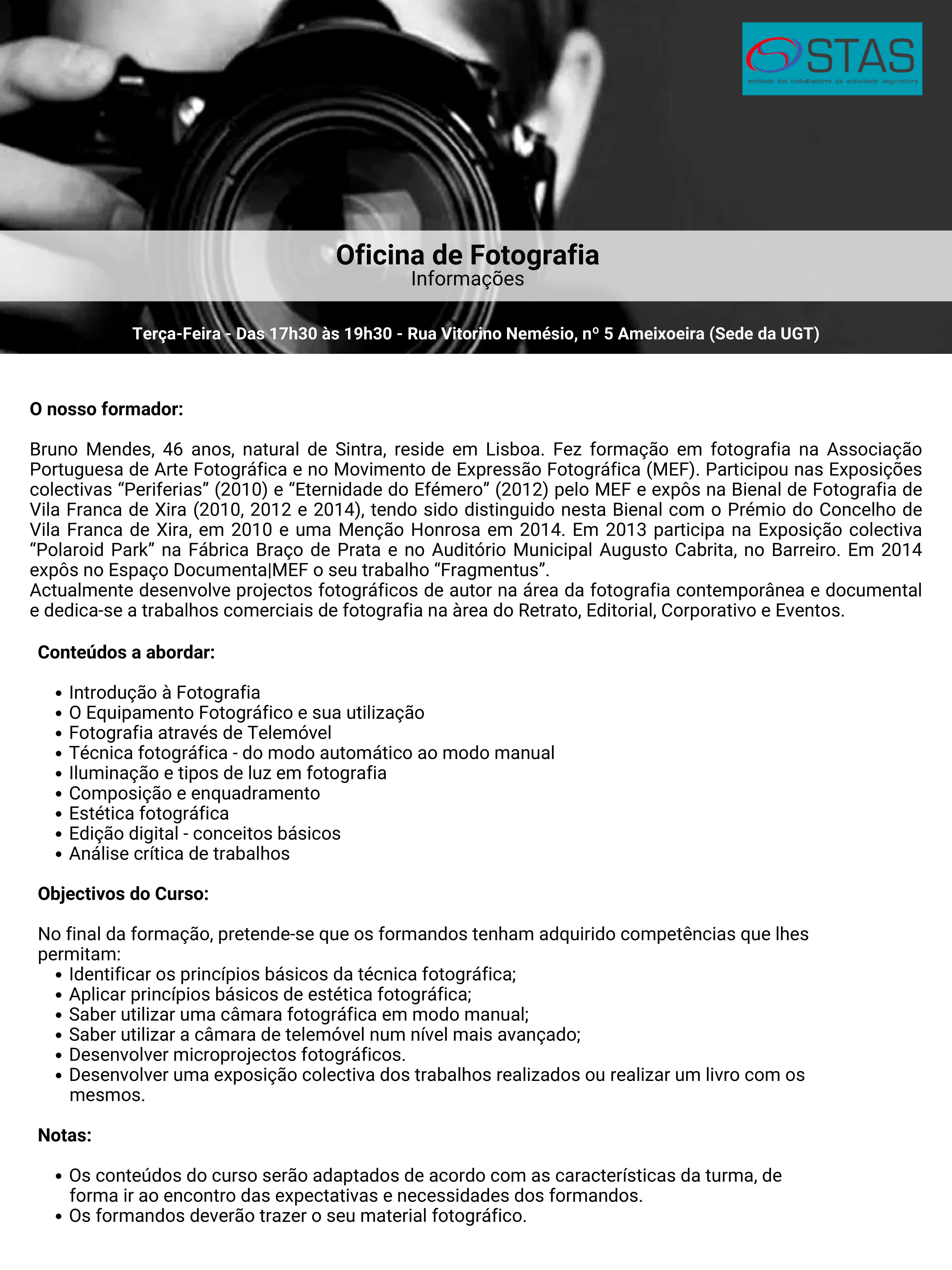 Oficina de Fotografia STAS